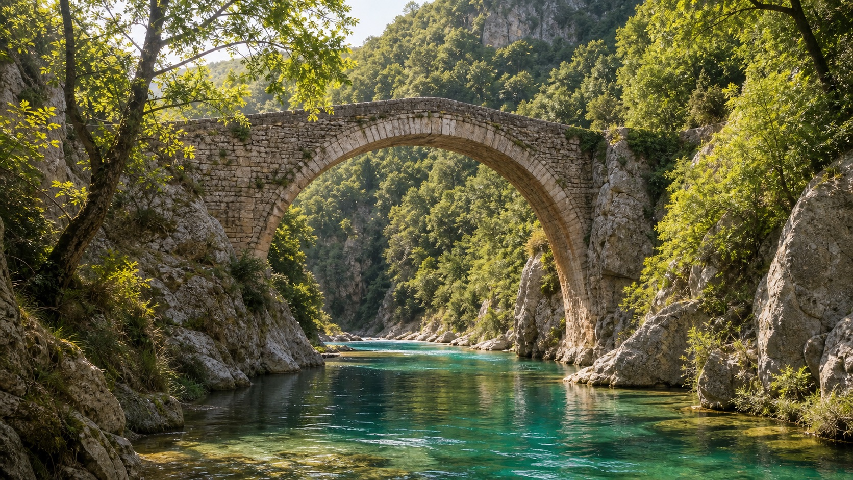 Ponte in pietra sul fiume Calore